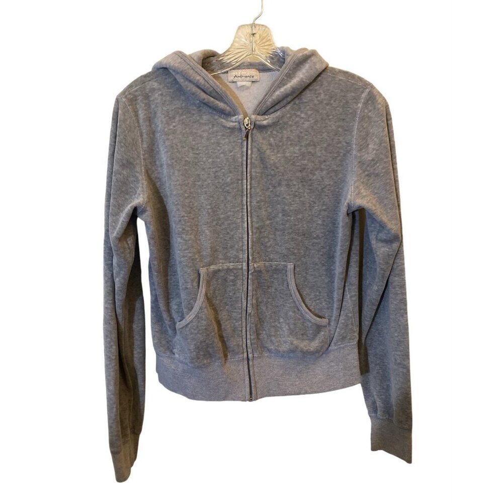 Ambiance Sweatshirt Hoodie Knit Top Women Size XS Long Sleeve Full Zip Soft Y2K